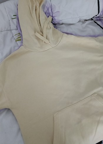 sarı Kapüşonlu Kadın Sweatshirt - Görsel 2