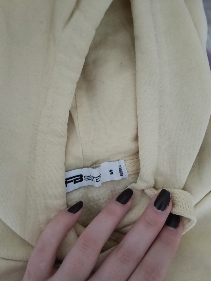 sarı Kapüşonlu Kadın Sweatshirt - Görsel 3