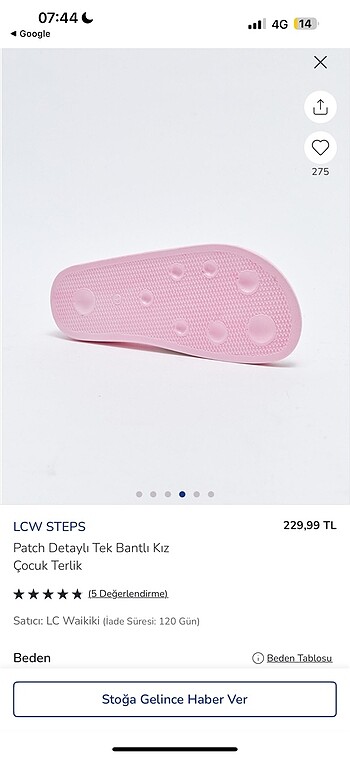 LC Waikiki Lcw kız çocuk kelebekli terlik yeni paketli k