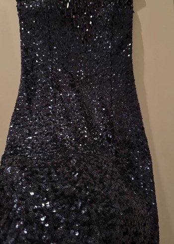 Payet parlak işlemeli lacivert mini elbise - Görsel 2