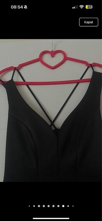 Siyah abiye balo düğün yeni elbise işlemeli - Görsel 8