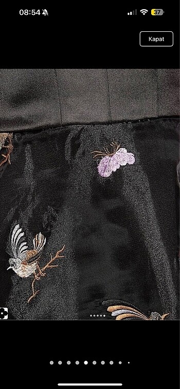 Siyah abiye balo düğün yeni elbise işlemeli - Görsel 5