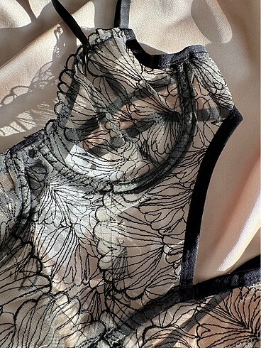 Diğer Lee Black Bodysuit