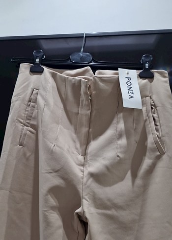 Diğer Bej Midi Kadın Kumaş Pantolon