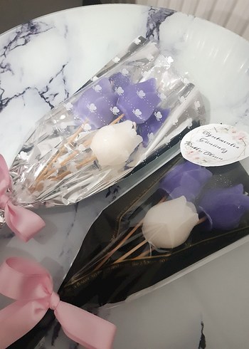 Pastel Mor ve Beyaz Sabun Gül Buketi - Görsel 2
