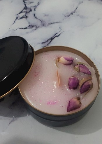 Pembe Gül Şeklinde Mum - Görsel 5