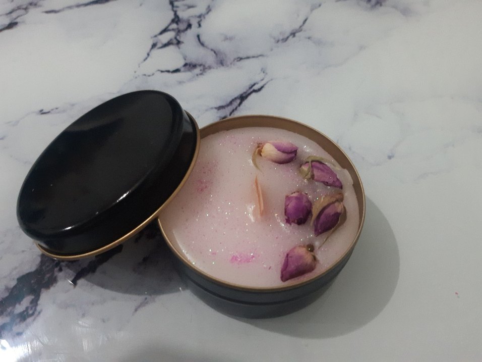 Pembe Gül Şeklinde Mum - Görsel 5