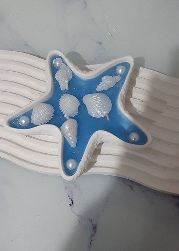 Beyaz Deniz Temalı Mumluk - Görsel 2