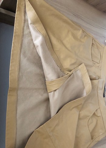 Bej Kadın Deri Midi Şort - Görsel 2