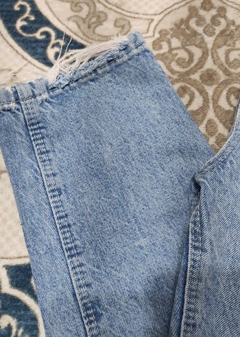 Kadın Mavi Bol Kesim Midi Kot Pantolon - Görsel 3