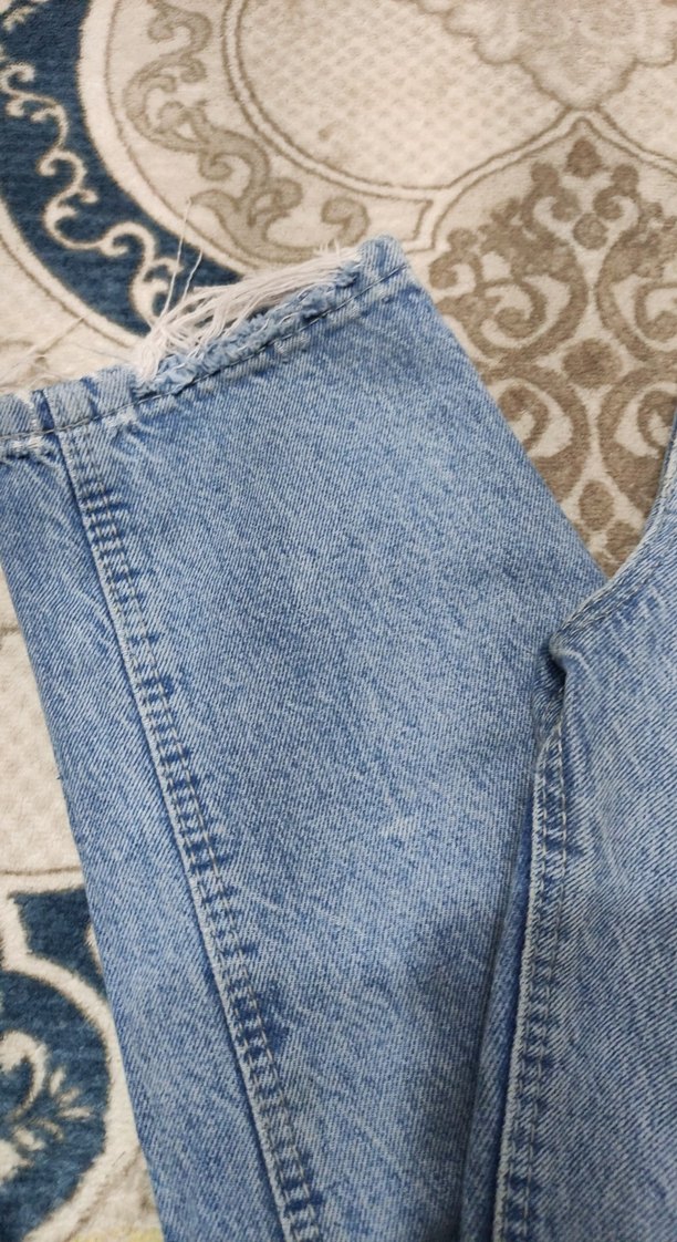 Kadın Mavi Bol Kesim Midi Kot Pantolon - Görsel 3