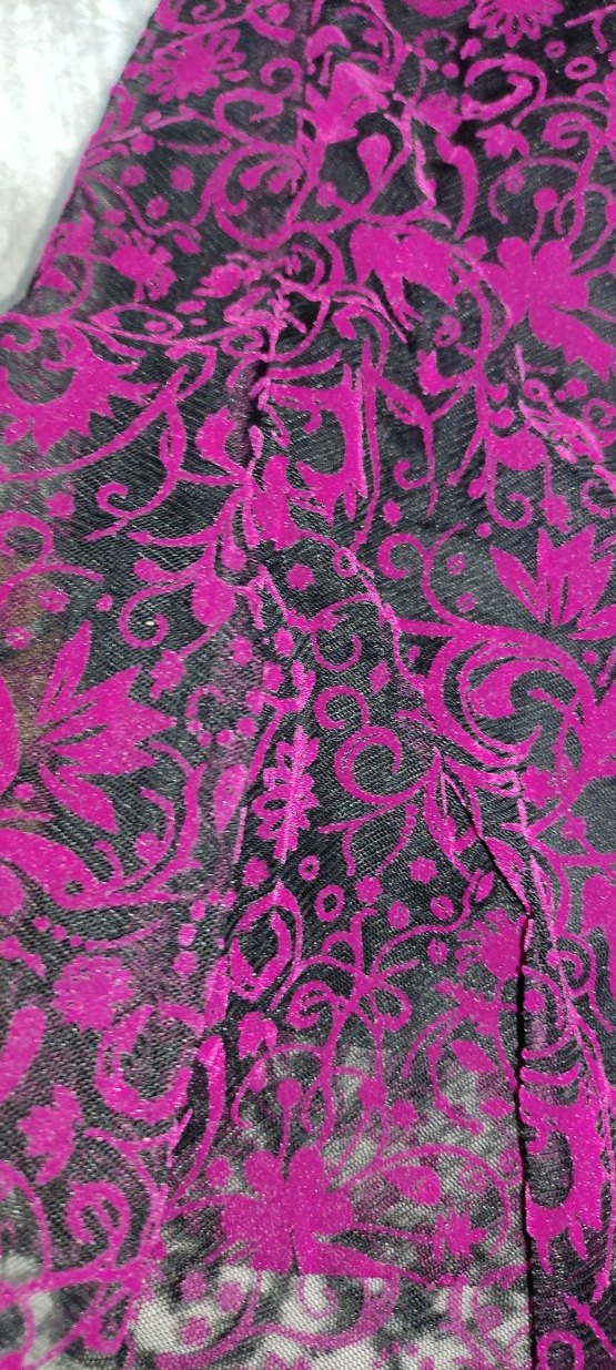 Mor Desenli Dantelli kadife desenli - Görsel 3