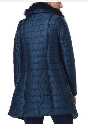 Dewberry marka Kadın Lacivert Kürklü Mont Kaban - Görsel 4