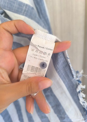 38 Beden mavi Renk çizgili gömlek