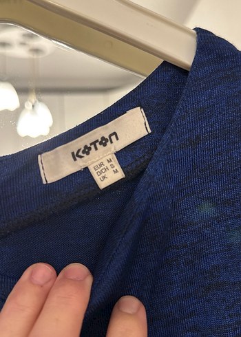 Mavi Uzun Kollu Drapeli Kadın Triko Elbise - Görsel 2