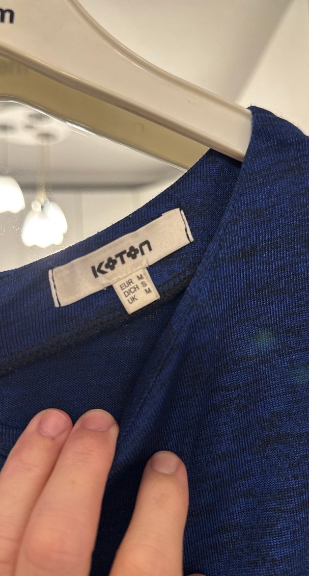 Mavi Uzun Kollu Drapeli Kadın Triko Elbise - Görsel 2