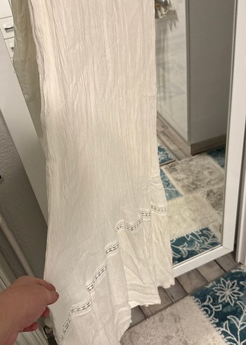 Bej şile bezi Bohem Uzun Elbise - Görsel 2