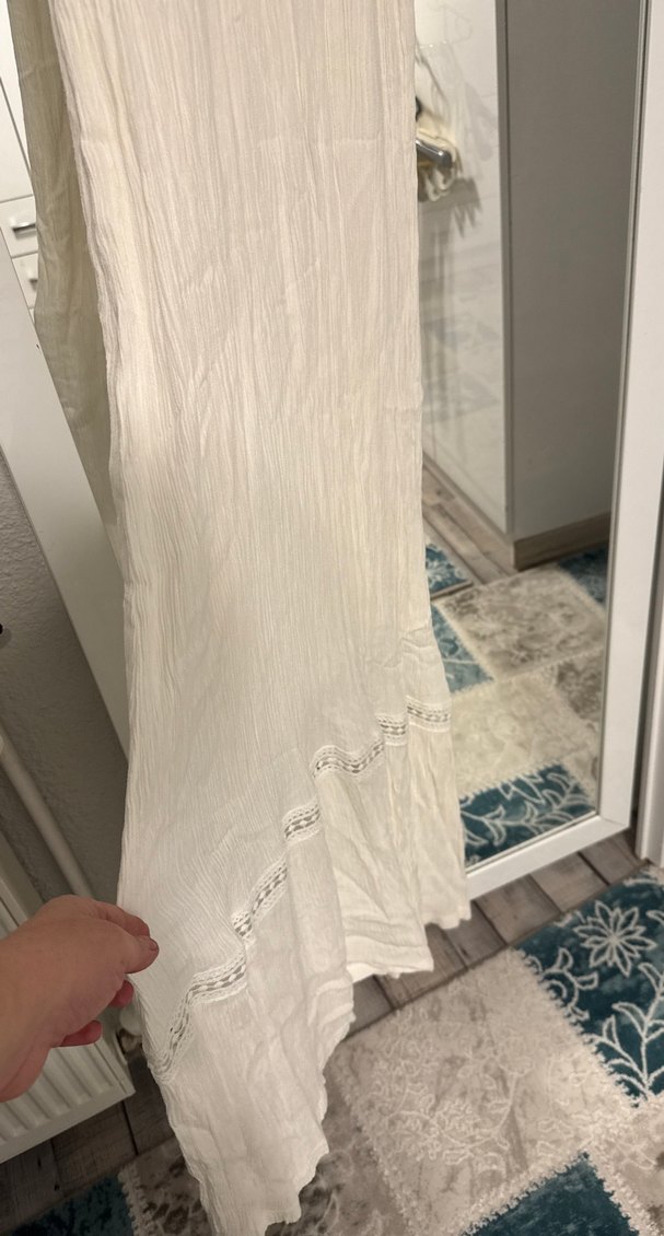 Bej şile bezi Bohem Uzun Elbise - Görsel 2