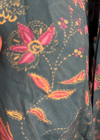 Çiçek Desenli Bohem Uzun Kollu Elbise - Görsel 4