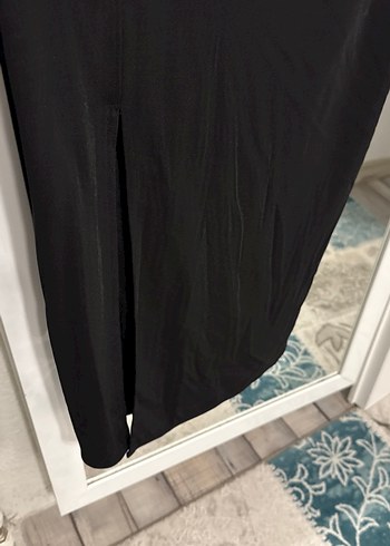 Siyah Uzun yuvarlak Yakalı Kadın Elbise - Görsel 3