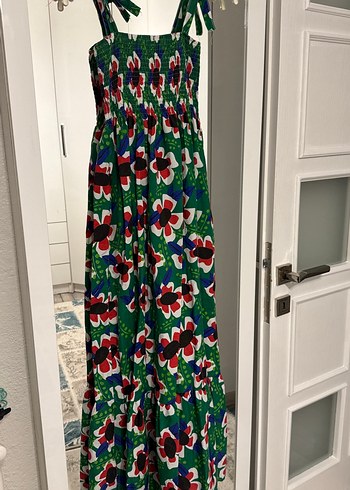 Çok Renkli Uzun Bohem Elbise - Görsel 2