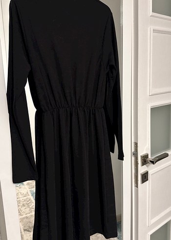 Uzun Kollu Siyah Kadın Elbise - Görsel 2