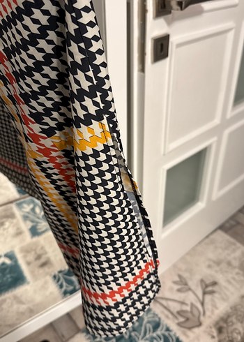 Kadın Çok Renkli Uzun Piliseli Kareli Elbise - Görsel 3