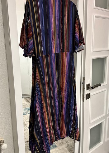 Çok Renkli Bohem Uzun Elbise - Görsel 3