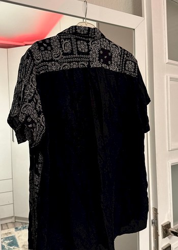 Desenli Siyah Erkek Kısa Kollu Gömlek - Görsel 3