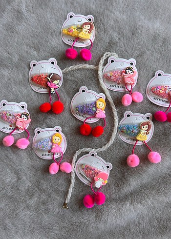 Renkli Boncuklu Nakışlı Çocuk Toka Seti - Görsel 18