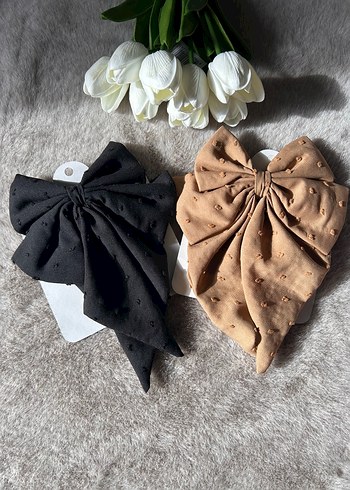 Beyaz Pamuklu Fiyonk Saç Aksesuarı - Görsel 5