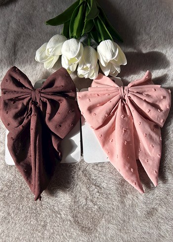 Beyaz Pamuklu Fiyonk Saç Aksesuarı - Görsel 3