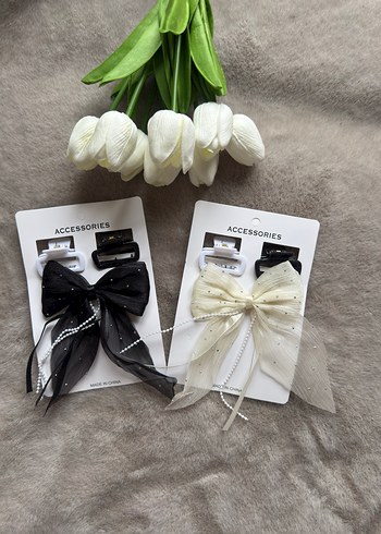 Çiçek Desenli Bohem Kurdeleli Çocuk Toka Seti - Görsel 3