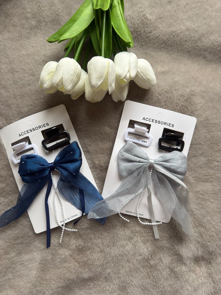 Çiçek Desenli Bohem Kurdeleli Çocuk Toka Seti - Görsel 2