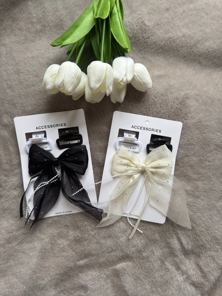 Çiçek Desenli Bohem Kurdeleli Çocuk Toka Seti - Görsel 3