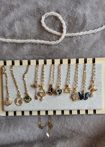 Bohem Zincir Detaylı Çelik Altın Renk Kadın Kolye