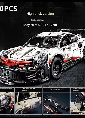 Beden SİFİR POSETİNDE LEGO UYUMLU MOTORLU 911 PORSHE