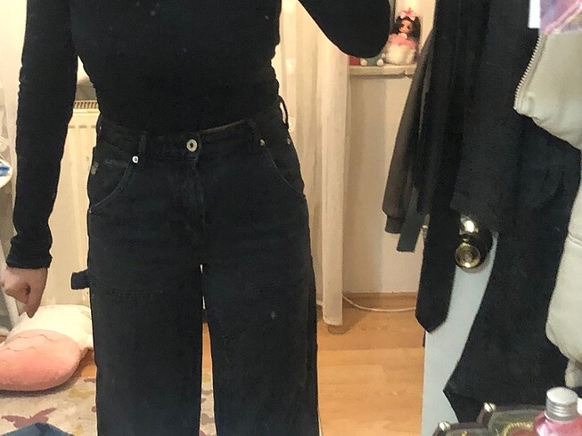 xs Beden gri Renk Bershka carpenter pantolon