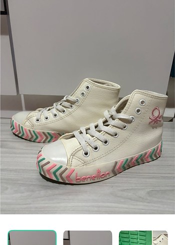 Benetton Krem Renkli Sneaker