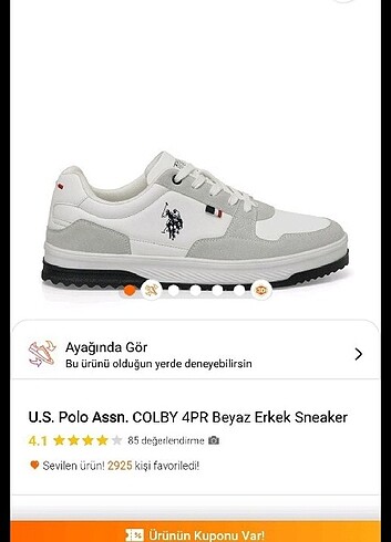 U.S Polo Assn. U.S POLO Assn beyaz erkek sneaker