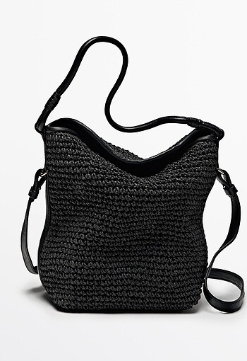 Massimo Dutti Örgü Kağıt Bucket Çanta