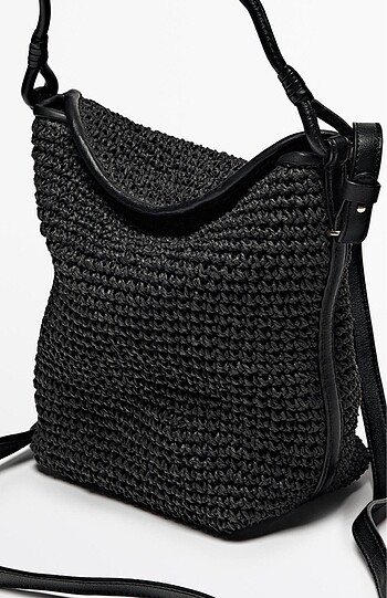 Massimo Dutti Massimo Dutti Örgü Kağıt Bucket Çanta