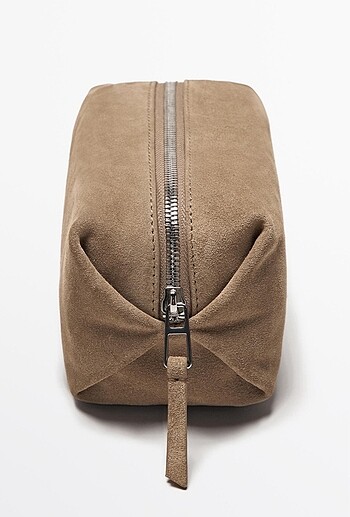  Beden camel Renk Massimo Dutti Süet Makyaj Çantası