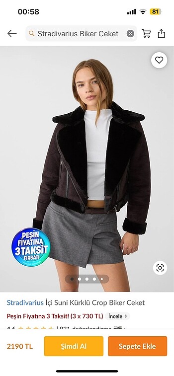 Stradivarius biker ceket
