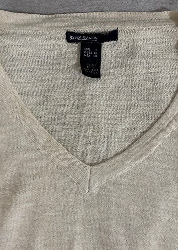 Bej V Yaka Kadın Uzun Kollu Triko - Görsel 2