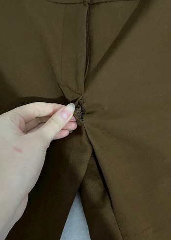 Kadın Kahverengi Rahat Kesim Kumaş Pantolon - Görsel 3