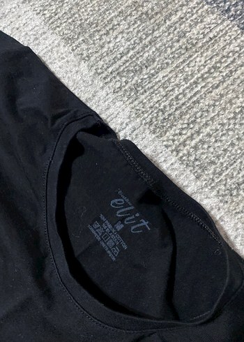 Siyah Pamuklu Kısa Kollu Kadın T shirt - Görsel 3