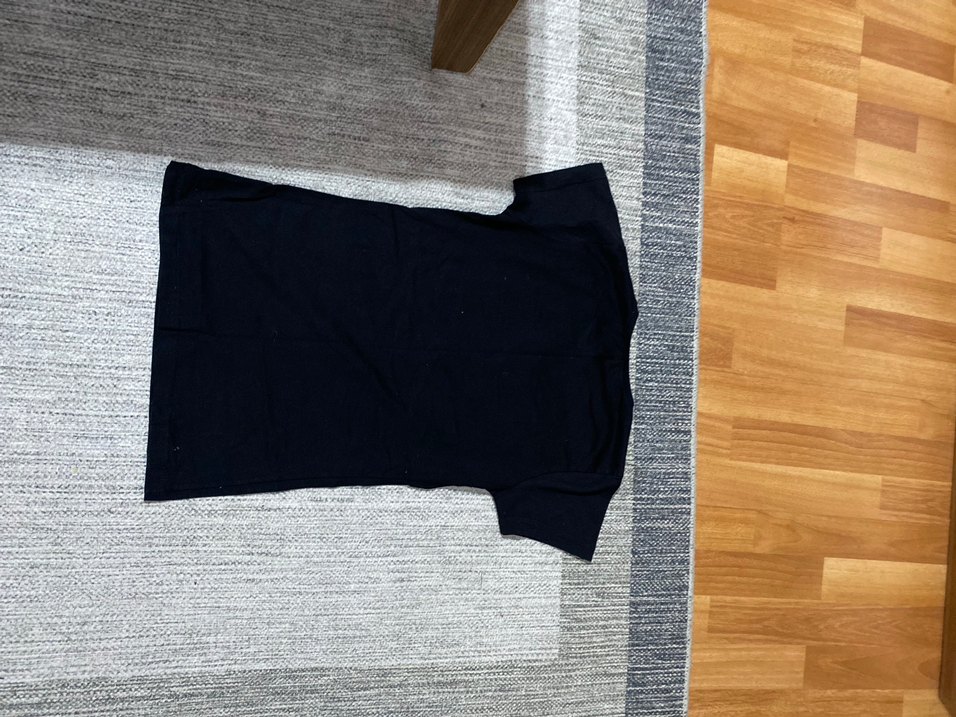 Siyah Pamuklu Kısa Kollu Kadın T shirt - Görsel 4