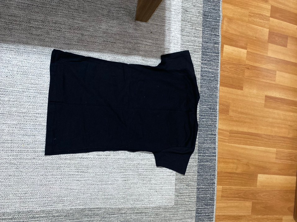 Siyah Pamuklu Kısa Kollu Kadın T shirt - Görsel 5