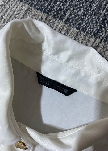 Zara Kadın Krem Saten Gömlek - Görsel 5